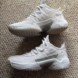 Jordan’s Big Kids. White Athletic Sneakers